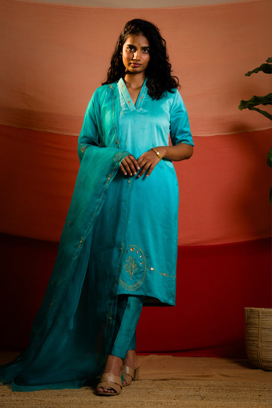 Blue Kurti Set