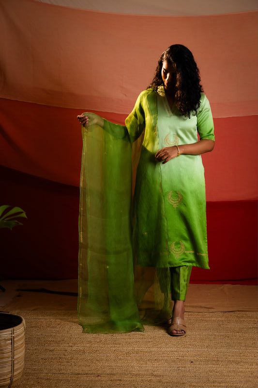 Green Kurti Set