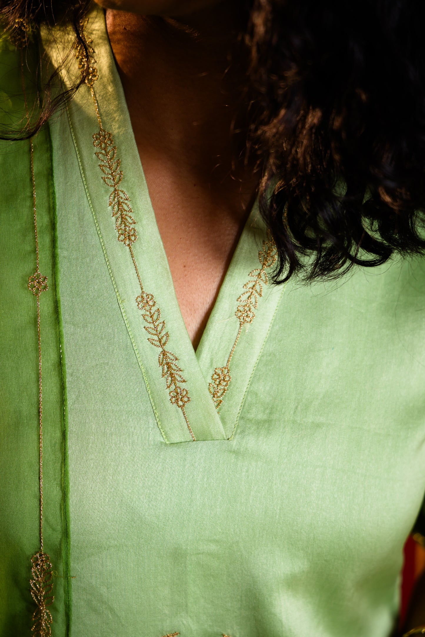 Green Kurti Set