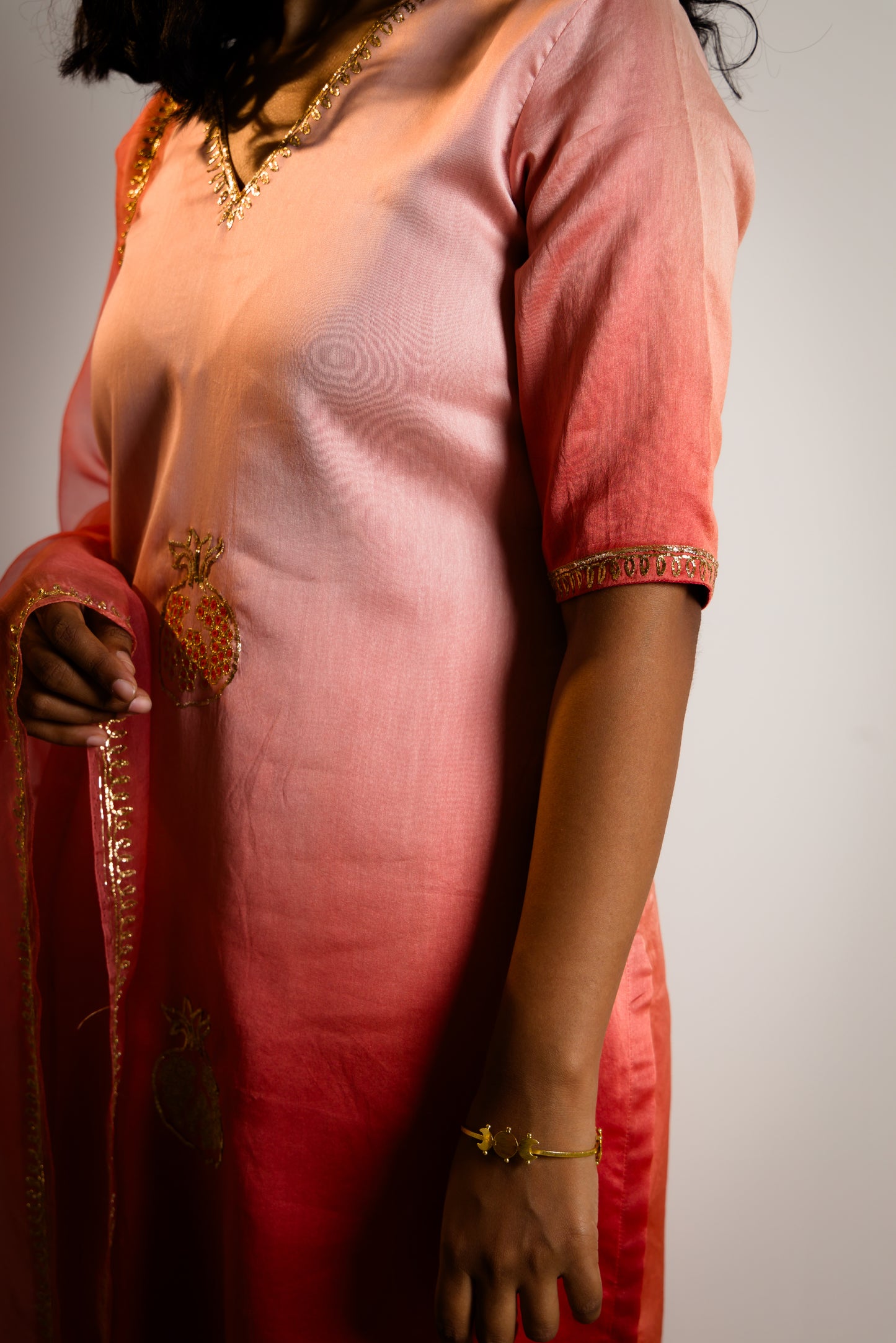 Tangerine Kurti Set